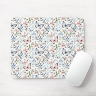 Vlinder en wilde bloem in chinoiserie stijl muismat