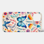 Vlinder en wilde bloemen tuin Case-Mate iPhone case (Achterkant (horizontaal))