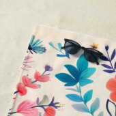 Vlinder en wilde bloemen tuin strandlaken (In situ)