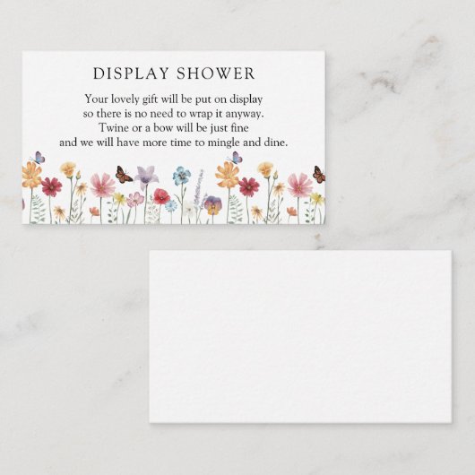 Vlinder en Wildflower Douche Behuizing Kaart (Voorkant / Achterkant)