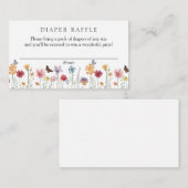 Vlinder en Wildflower Luier Raffle Baby Informatiekaartje (Voorkant / Achterkant)