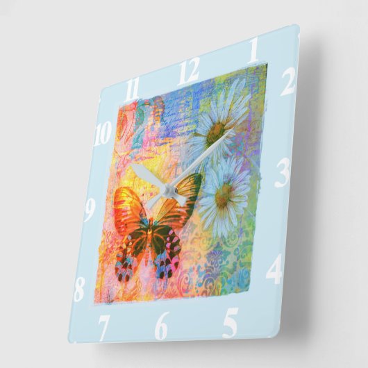 vlinder en zeeduivel vierkante klok (Hoek)