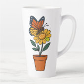 Vlinder en zonnebloem latte mok (Rechts)