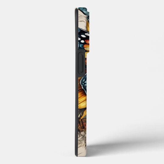 Vlinder en Zonnebloem Monogram Case-Mate iPhone Case (Achterkant / Rechts)