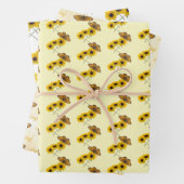 Vlinder en Zonnebloem Patronen Gepersonaliseerd Inpakpapier Vel (In situ)