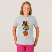 Vlinder en zonnebloem t-shirt (Voorkant volledig)