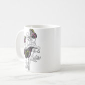 vlinder, esthetische bloemen koffiemok (Voorkant links)