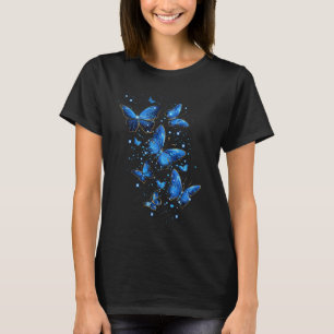 Vlinder esthetische vlinders natuur blauw t-shirt