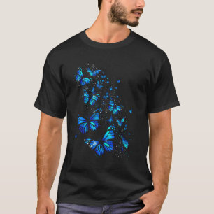 Vlinder esthetische vlinders natuur blauw t-shirt