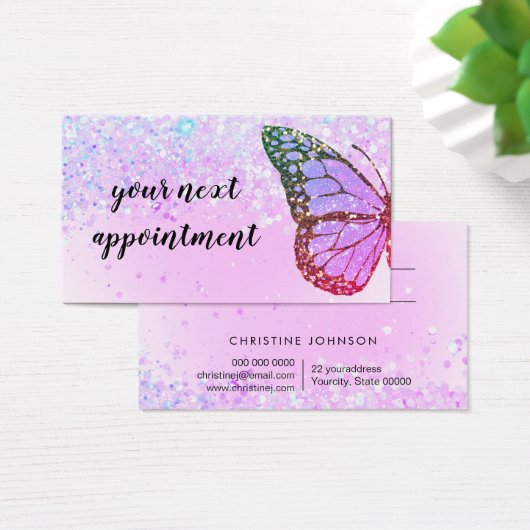 vlinder faux glitter - kaart (Bureau)