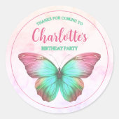 Vlinder Feest Favor Bedankt Stickers (Voorkant)