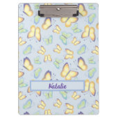 Vlinder fladders blauw gepersonaliseerd klembord (Voorkant)
