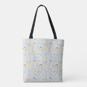 Vlinder fladders blauw gepersonaliseerd tote bag (Achterkant)