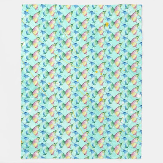 Vlinder Fleece Deken (Voorkant)