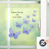 Vlinder Flutter in Blauw - Omarm sereniteit, Bad Raamsticker (Huis)