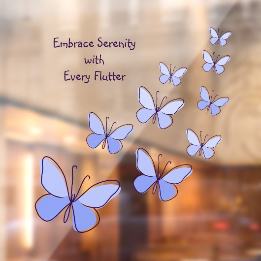 Vlinder Flutter in Blauw - Omarm sereniteit, Bad Raamsticker (Vel 2)