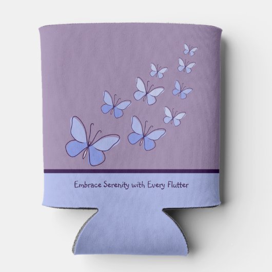 Vlinder Flutter in Blauw - Omarm Serenity ... Blikjeskoeler (Achterkant)