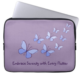 Vlinder Flutter in Blauw - Omarm Serenity ... Laptop Sleeve