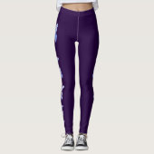 Vlinder Flutter in Blauw - Solid Deep Violet Leggings (Voorkant)