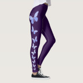 Vlinder Flutter in Blauw - Solid Deep Violet Leggings (Rechts)