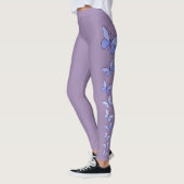 Vlinder Flutter in Blauw - Solid Violet Leggings (Links)