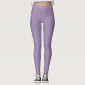 Vlinder Flutter in Blauw - Solid Violet Leggings (Voorkant)