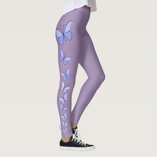 Vlinder Flutter in Blauw - Solid Violet Leggings (Rechts)
