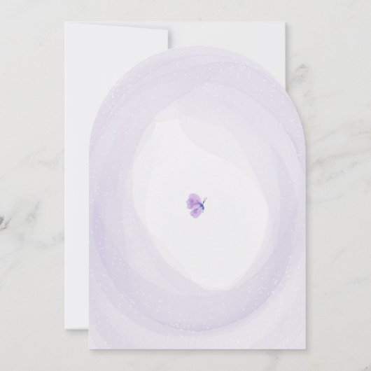 Vlinder Fluttered Paarse Roze Boog 1e Verjaardag Kaart (Achterkant)