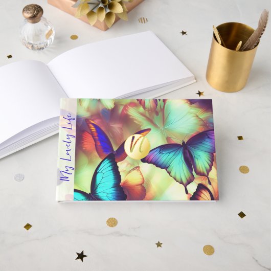 Vlinder Folie Monogram Scrapbook Album Gastenboek (Voorkant open)