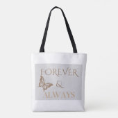 Vlinder Forever & Always, Romantisch Thuis Geschen Tote Bag (Achterkant)