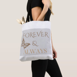 Vlinder Forever & Always, Romantisch Thuis Geschen Tote Bag