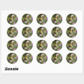 Vlinder foto ronde Sticker, glanzend Sticker (Vel)
