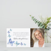 Vlinder Foto Rouwkaart Bedankt (Staand voorkant)