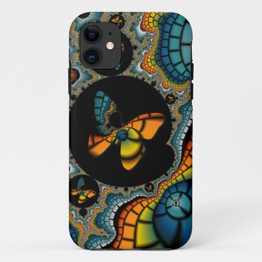 Vlinder fractal iphone hoesje (Achterkant)