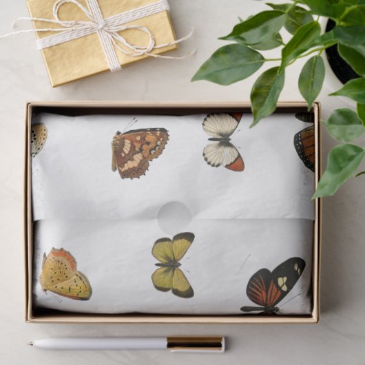 vlinder  frans decoupage fussy cut tissuepapier (Geschenk)