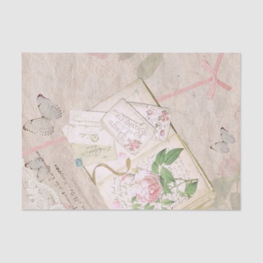 vlinder Franse Boek Ephemera ontkoppeling Tissuepapier (Voorkant)