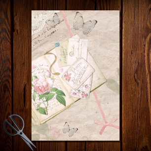  vlinder Franse Boek Ephemera ontkoppeling Tissuepapier