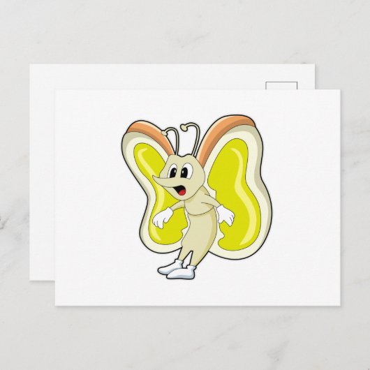 Vlinder geel briefkaart (Voorkant / Achterkant)