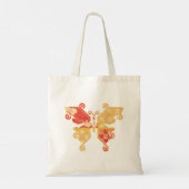 Vlinder Geel Kimono Patroon Tote Bag (Achterkant)