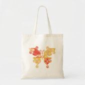 Vlinder Geel Kimono Patroon Tote Bag (Voorkant)