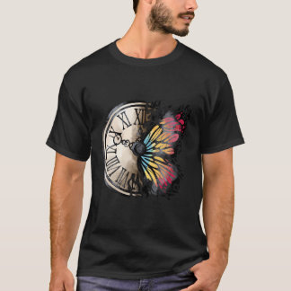Vlinder geïnspireerde wandklok Graceful Timekeepin T-shirt