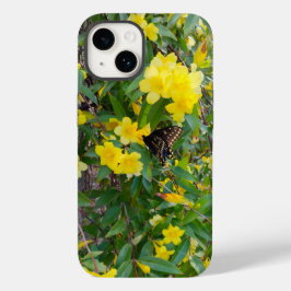 Vlinder & Gele Bloemen Hoesje
