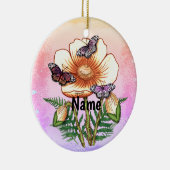 Vlinder Gele Klaproos Keramisch Ornament (Rechts)
