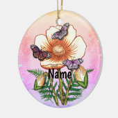 Vlinder Gele Klaproos Keramisch Ornament (Links)