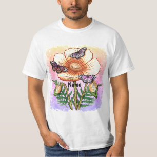 Vlinder gele Klaproos  T-shirt