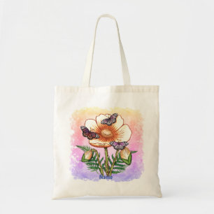 Vlinder gele Klaproos Tote Bag
