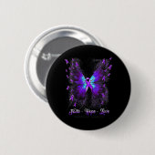 Vlinder Geloof Hoop Liefde Fibromyalgie Bewustzijn Ronde Button 5,7 Cm (Voorkant /achterkant)