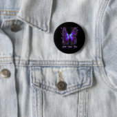 Vlinder Geloof Hoop Liefde Fibromyalgie Bewustzijn Ronde Button 5,7 Cm (In situ)