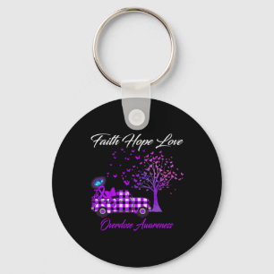 Vlinder Geloof Hoop Liefde Overdosis Awareness 1 Sleutelhanger