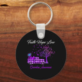 Vlinder Geloof Hoop Liefde Overdosis Awareness 1 Sleutelhanger (Achterkant)